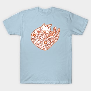 Sleeping Cat with Flowers T-Shirt